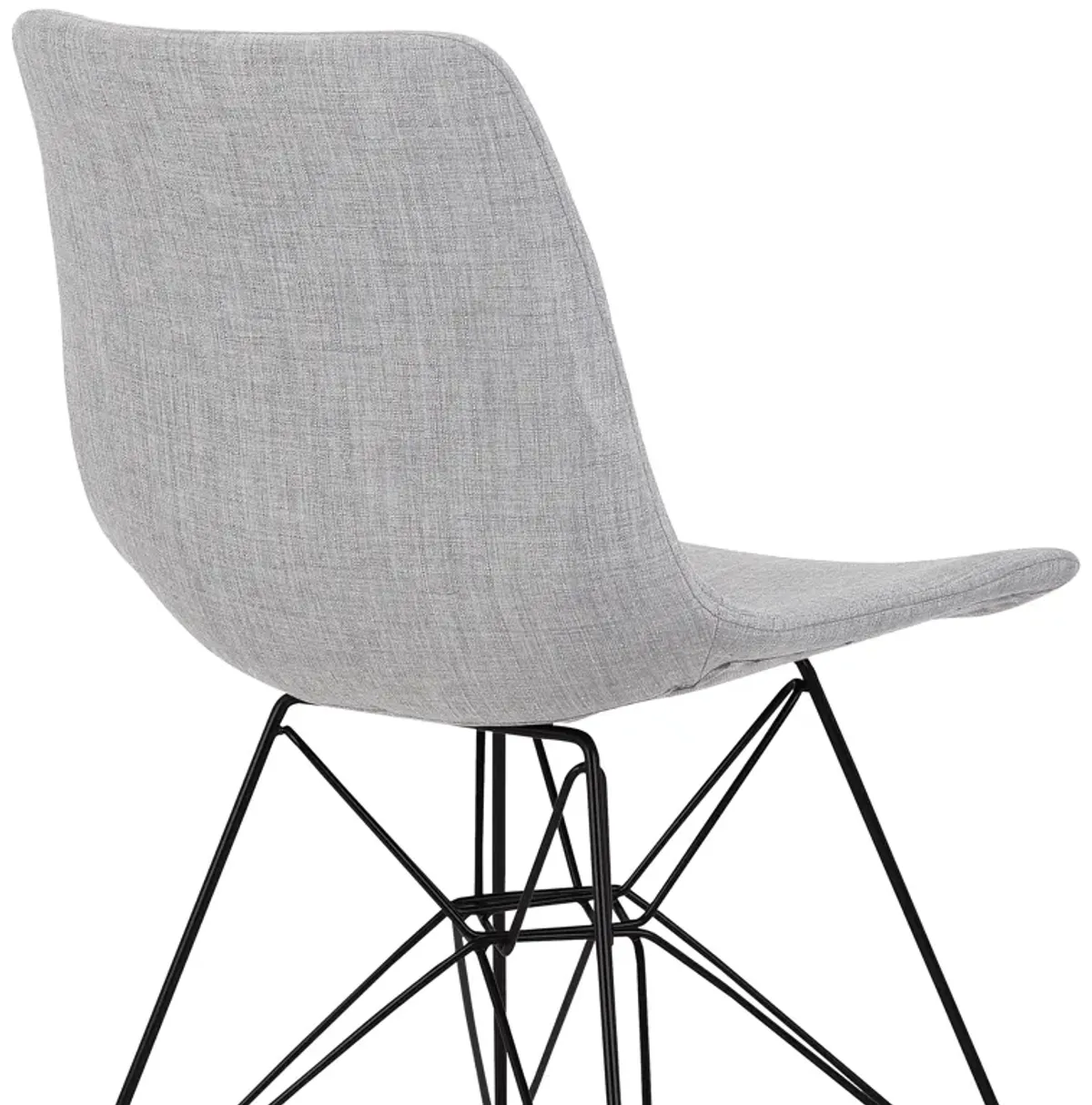 Palmetto Contemporary Dining Chair in Gray Fabric with Black Metal Legs