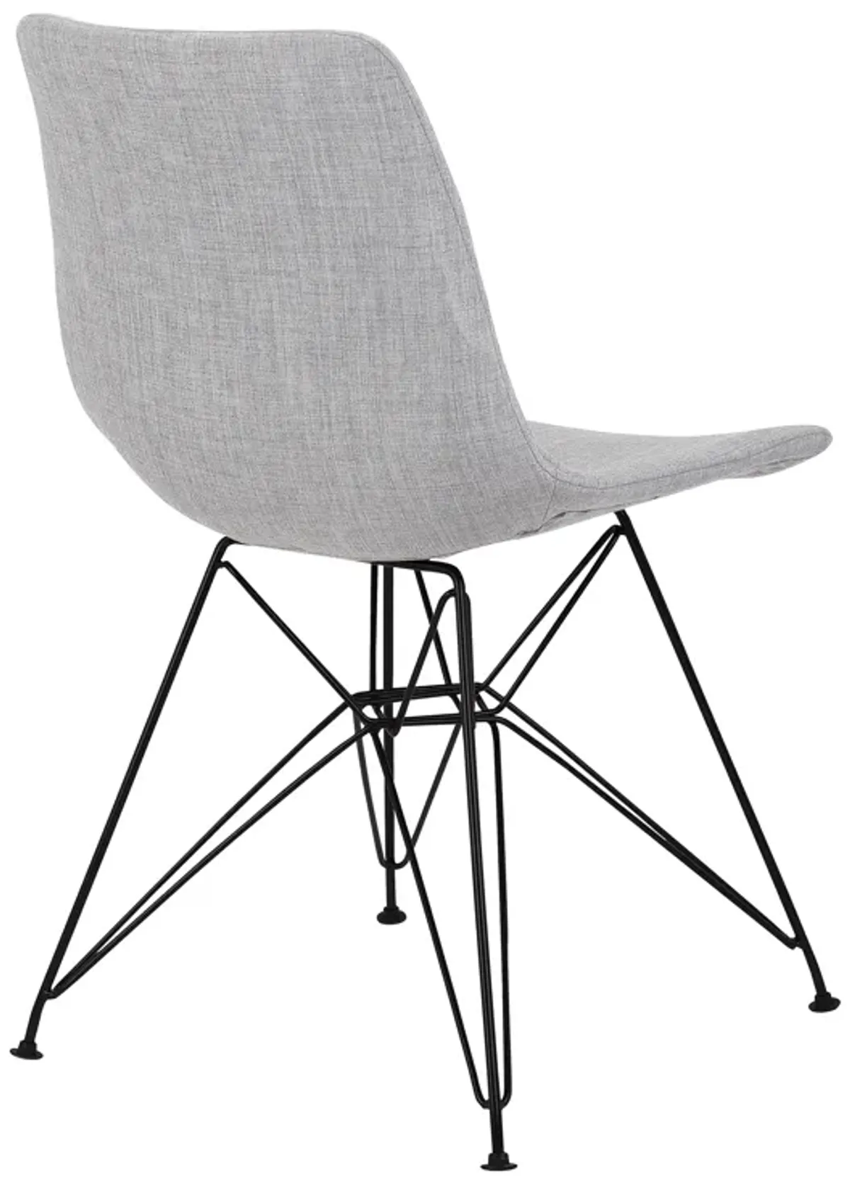 Palmetto Contemporary Dining Chair in Gray Fabric with Black Metal Legs