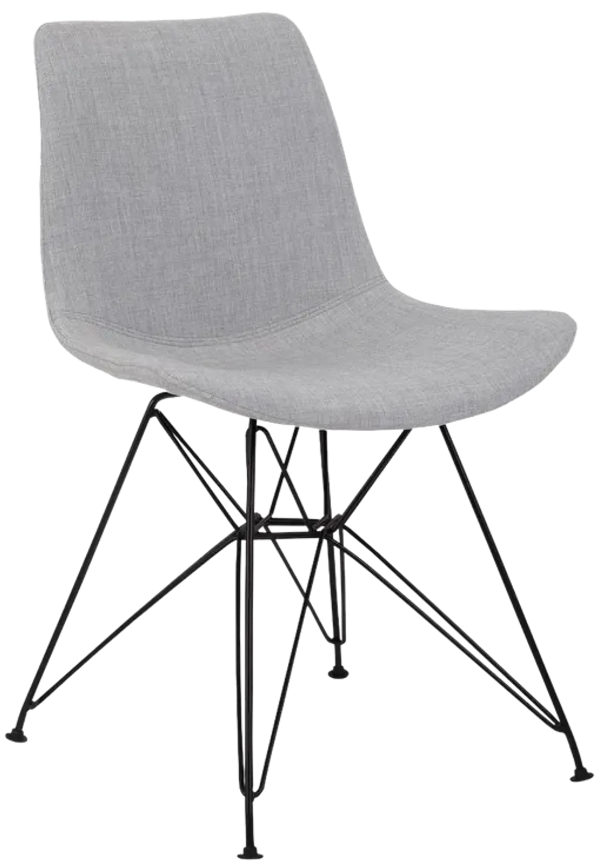 Palmetto Contemporary Dining Chair in Gray Fabric with Black Metal Legs