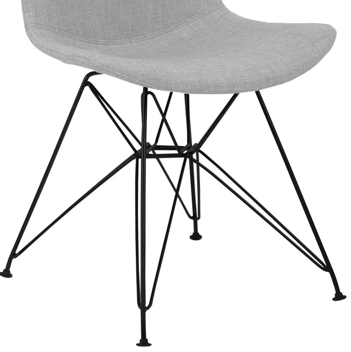 Palmetto Contemporary Dining Chair in Gray Fabric with Black Metal Legs