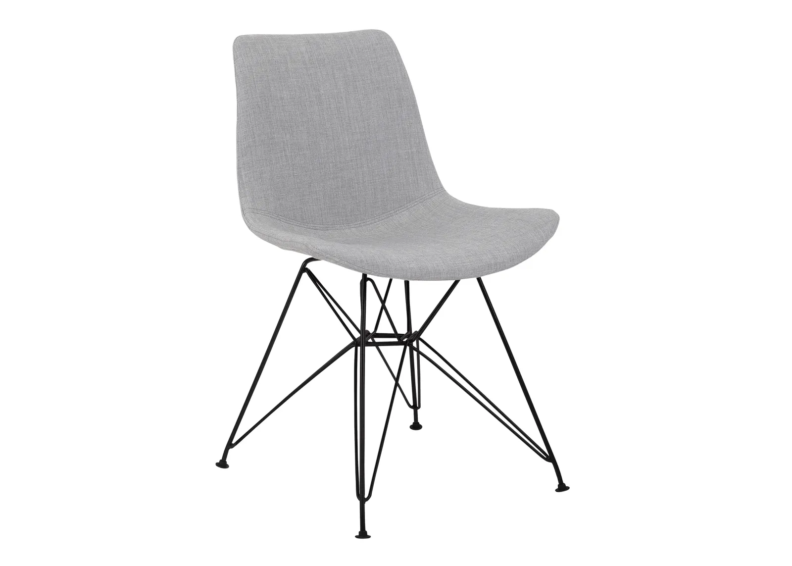 Palmetto Contemporary Dining Chair in Gray Fabric with Black Metal Legs