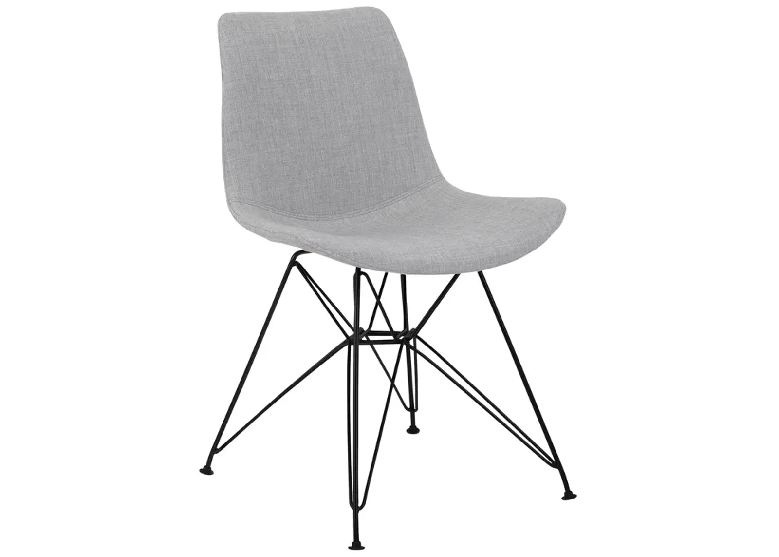 Palmetto Contemporary Dining Chair in Gray Fabric with Black Metal Legs