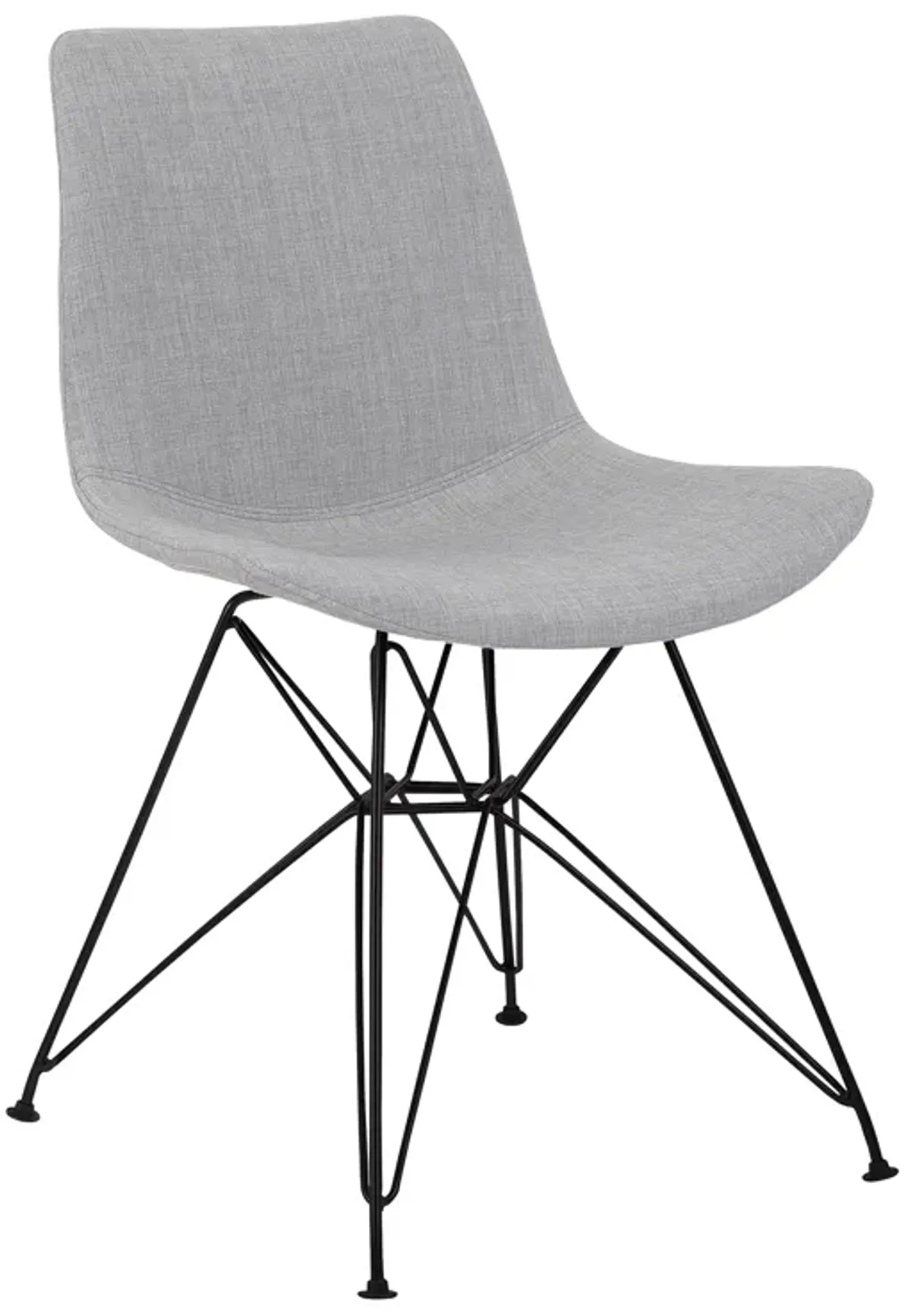 Palmetto Contemporary Dining Chair in Gray Fabric with Black Metal Legs