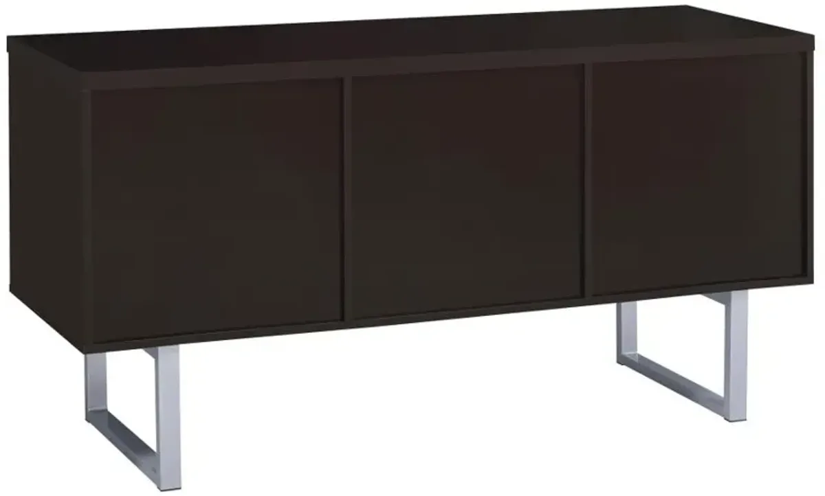 Lawtey 5-drawer Credenza with Adjustable Shelf Cappuccino