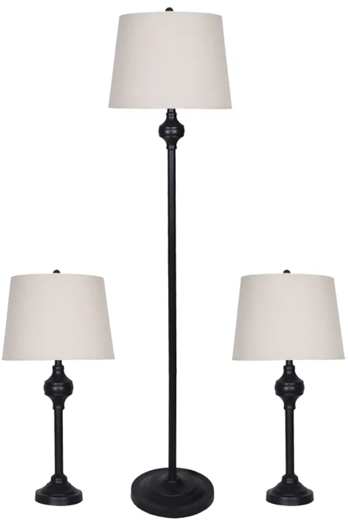Metal,s/3,25/61"h,table&floor Genie Lamps,blk