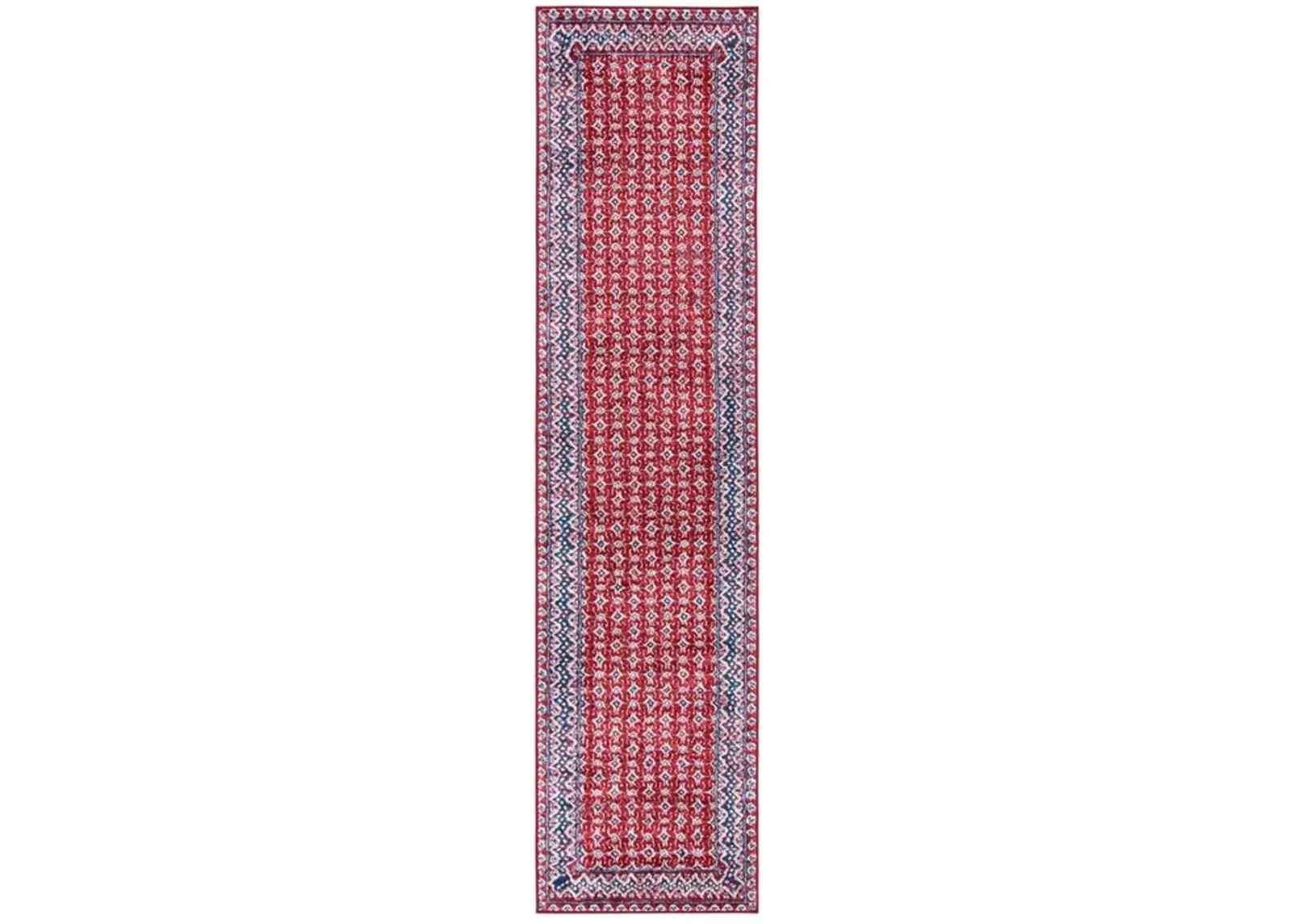 Brentwood 899 Red / Ivory 2' X 6' Runner Powerloomed Rug