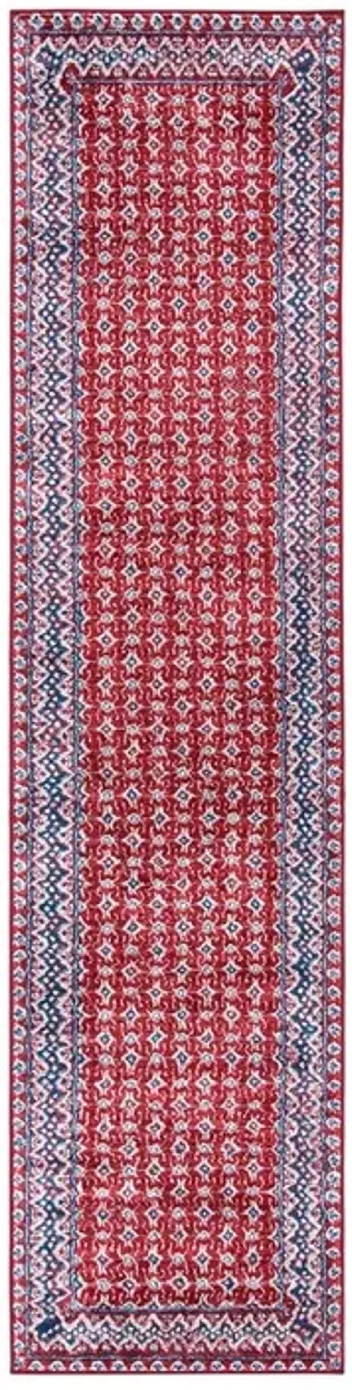 Brentwood 899 Red / Ivory 2' X 6' Runner Powerloomed Rug