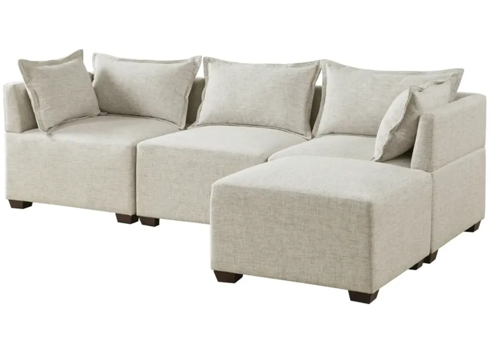 4-Piece Modular Sofa with Ottoman