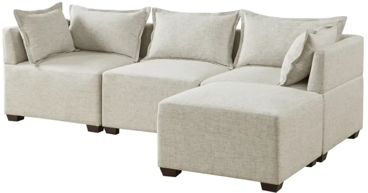 4-Piece Modular Sofa with Ottoman