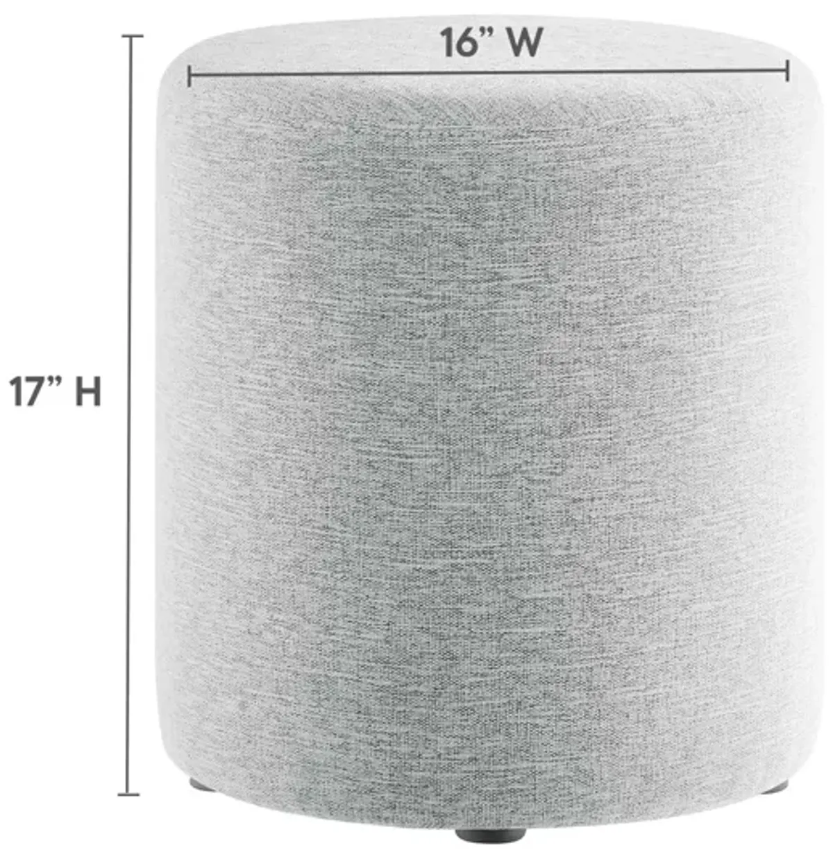 Callum 16" Round Woven Heathered Fabric Upholstered Ottoman by Modway