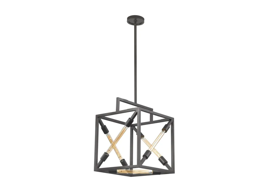 Box Tube 16" Wide 5-Light Pendant - Oil Rubbed Bronze