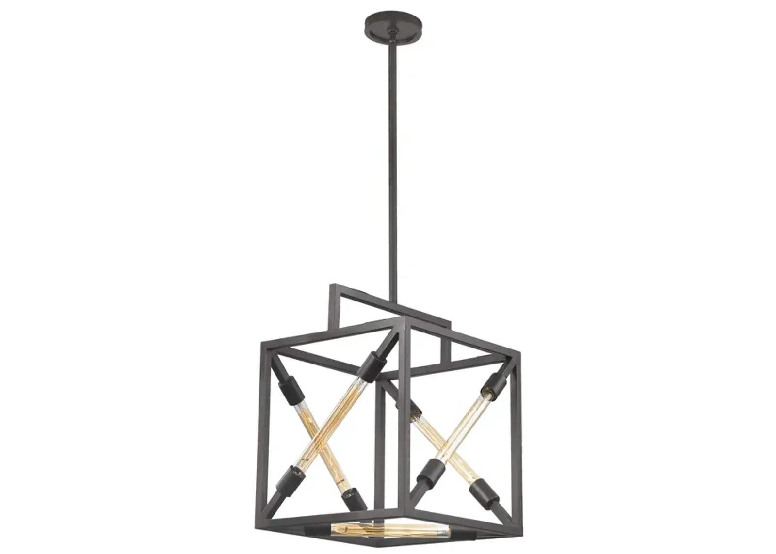 Box Tube 16" Wide 5-Light Pendant - Oil Rubbed Bronze