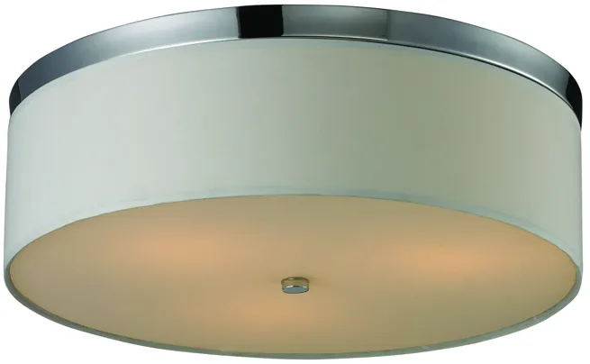 Flushmounts 17" Wide 3-Light Flush Mount - Polished Chrome