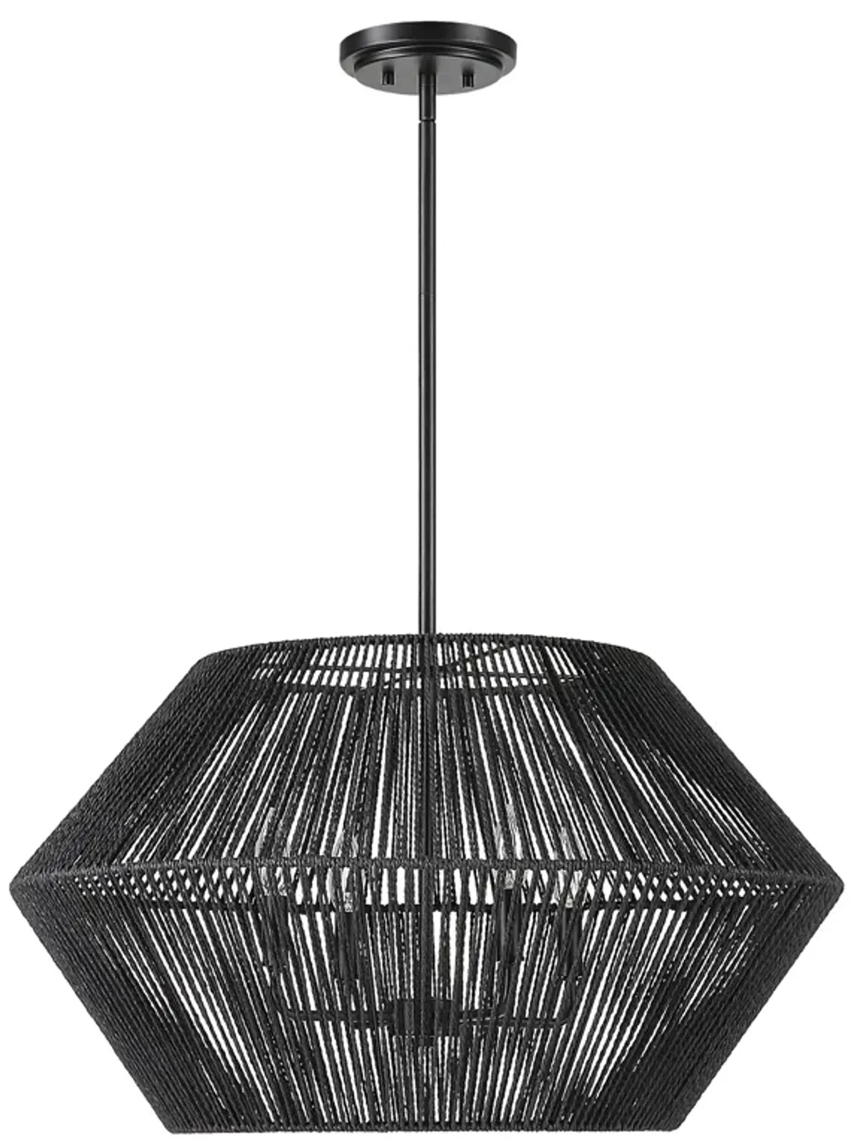 Suva 4 Light Black Rope Pendant