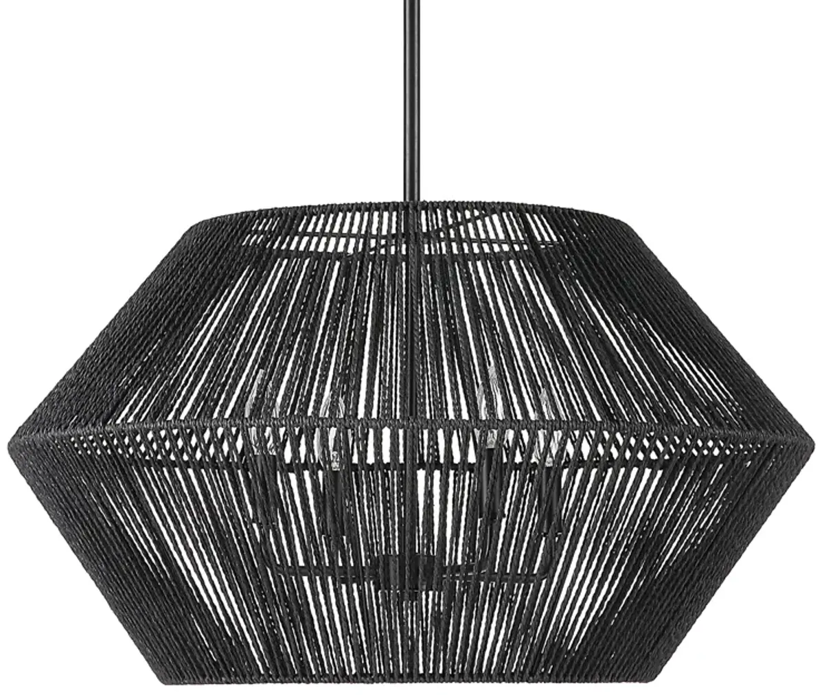 Suva 4 Light Black Rope Pendant