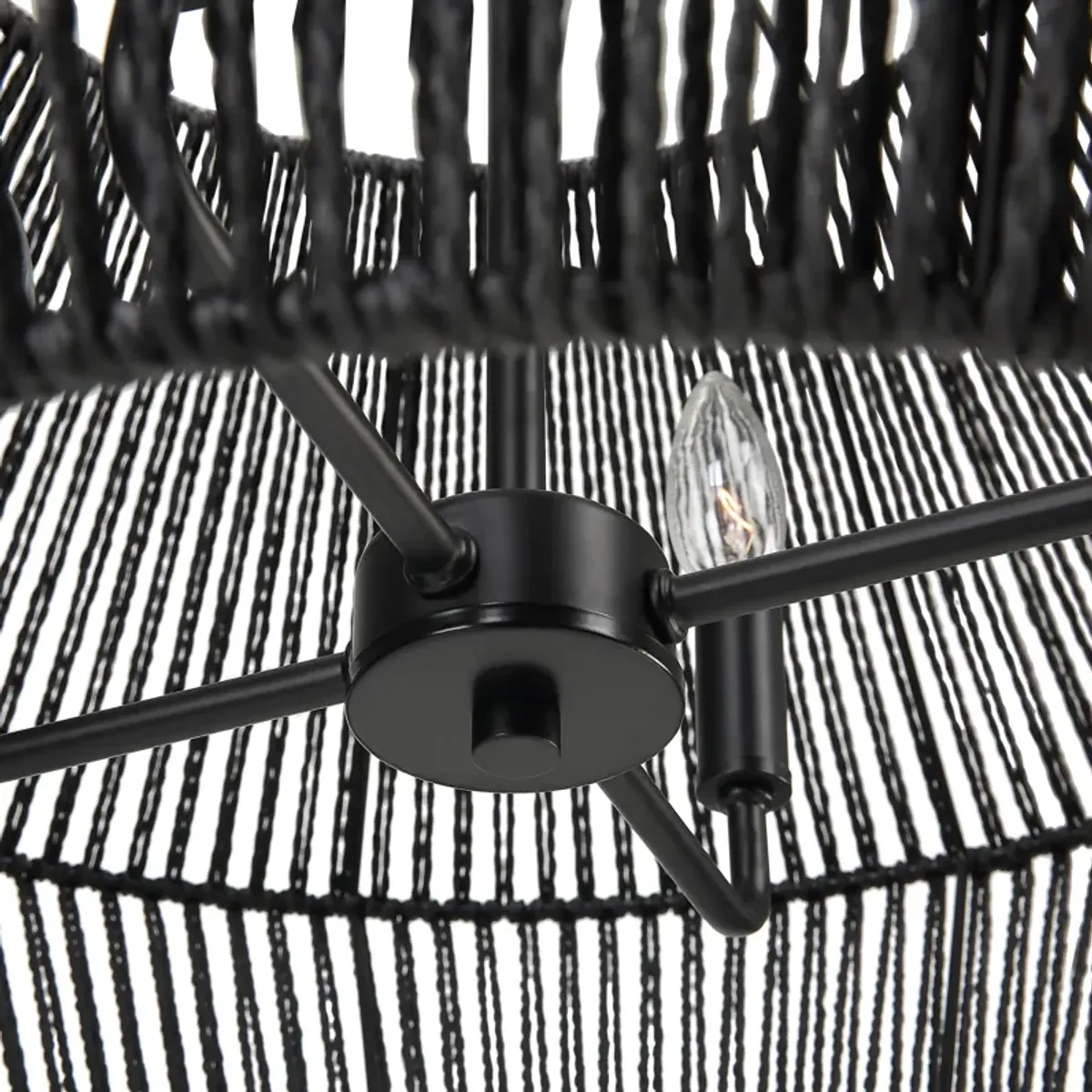 Suva 4 Light Black Rope Pendant