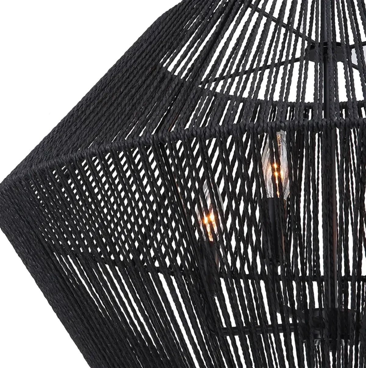 Suva 4 Light Black Rope Pendant