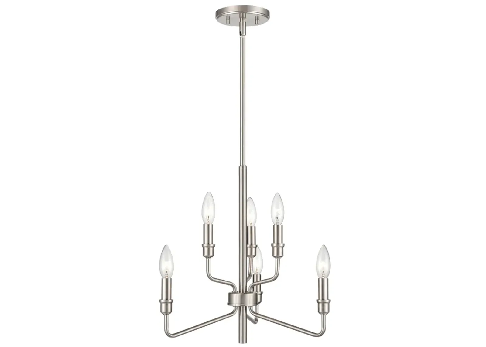 Saginaw 18" Wide 6-Light Chandelier - Satin Nickel