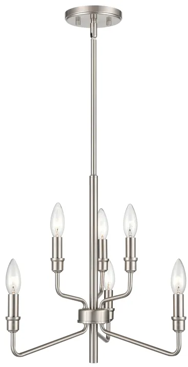 Saginaw 18" Wide 6-Light Chandelier - Satin Nickel