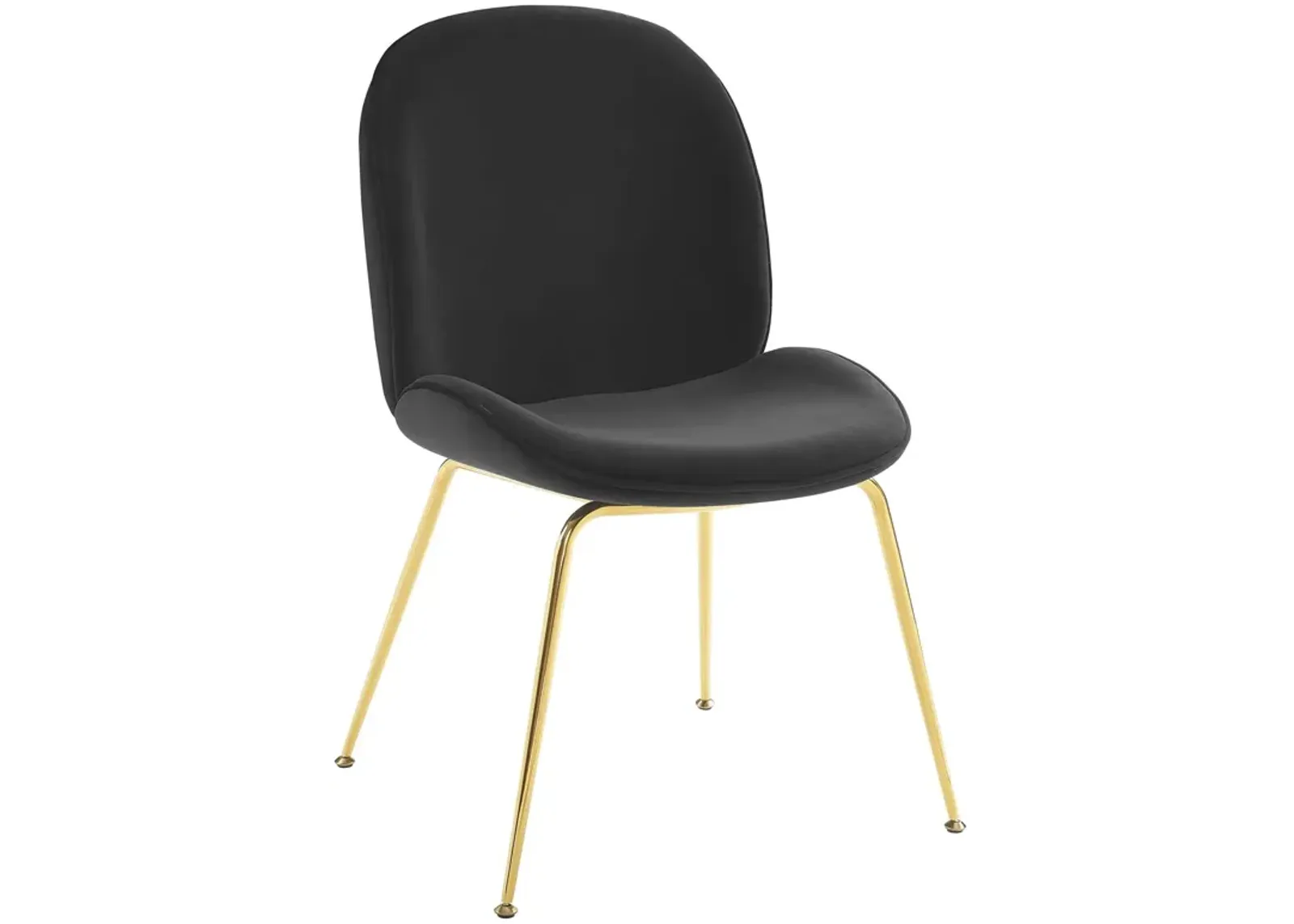 Scoop Gold Stainless Steel Leg Performance Velvet Dining Chair