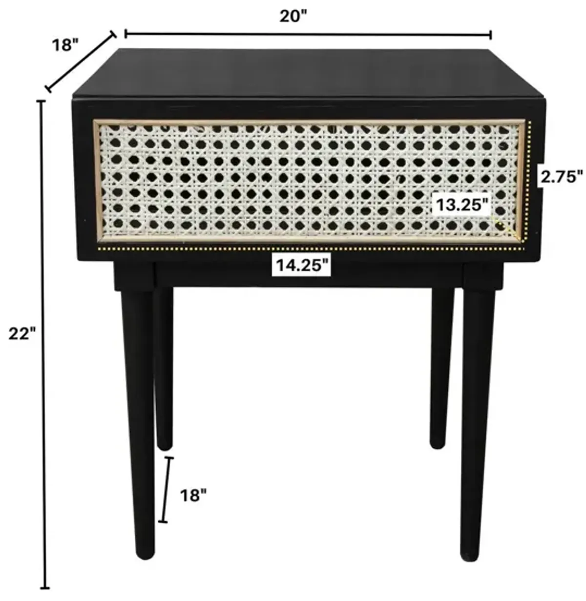 Cane Side Table