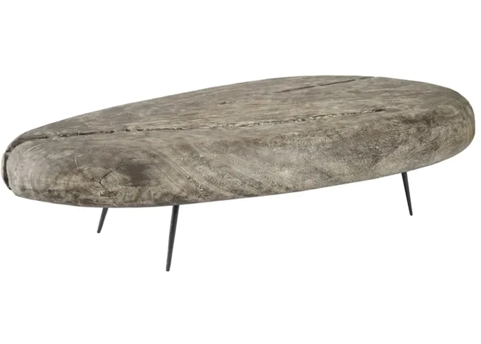 Skipping Stone Coffee Table With Forged Legs, LG