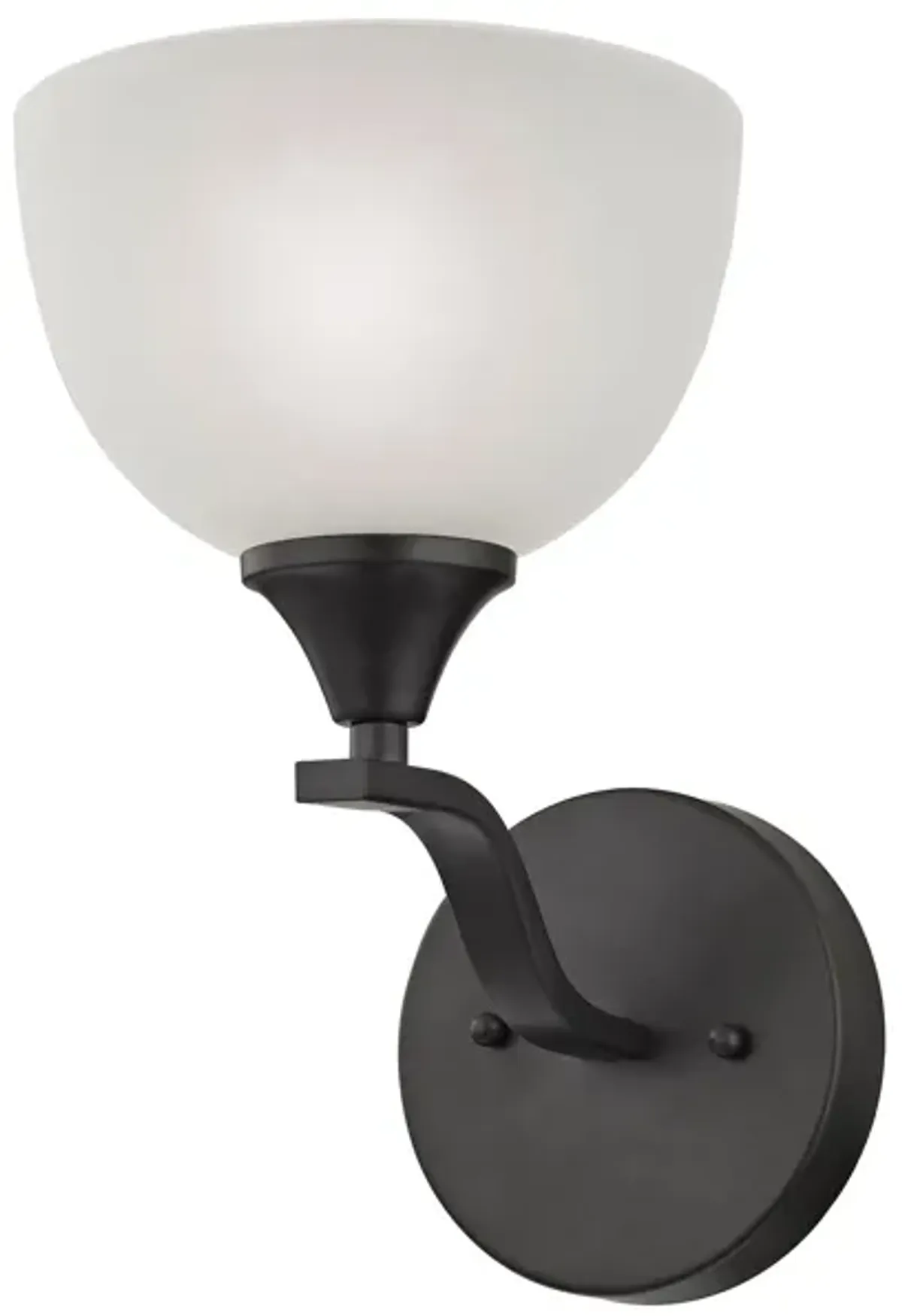 Bristol Lane 1-Light Vanity Light in Oil Rubbed Bronze with White Glass