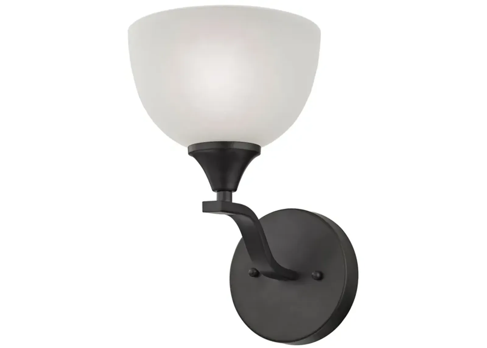 Bristol Lane 1-Light Vanity Light in Oil Rubbed Bronze with White Glass