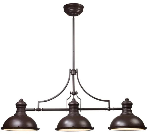 Chadwick 47" Wide 3-Light Linear Chandelier - Oiled Bronze