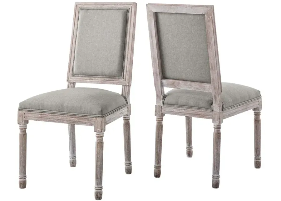 Court Dining Side Chair Upholstered Fabric Set of 2