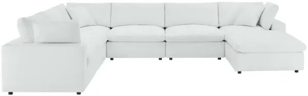 Commix Down Filled Overstuffed Vegan Leather 7-Piece Sectional Sofa