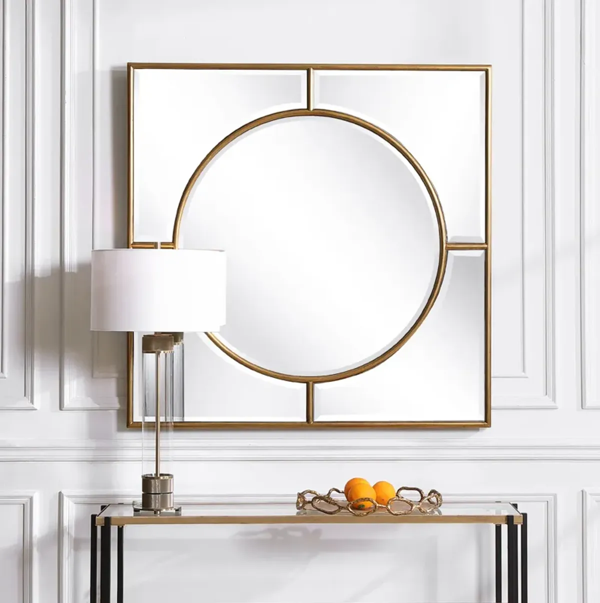 Stanford Gold Square Mirror