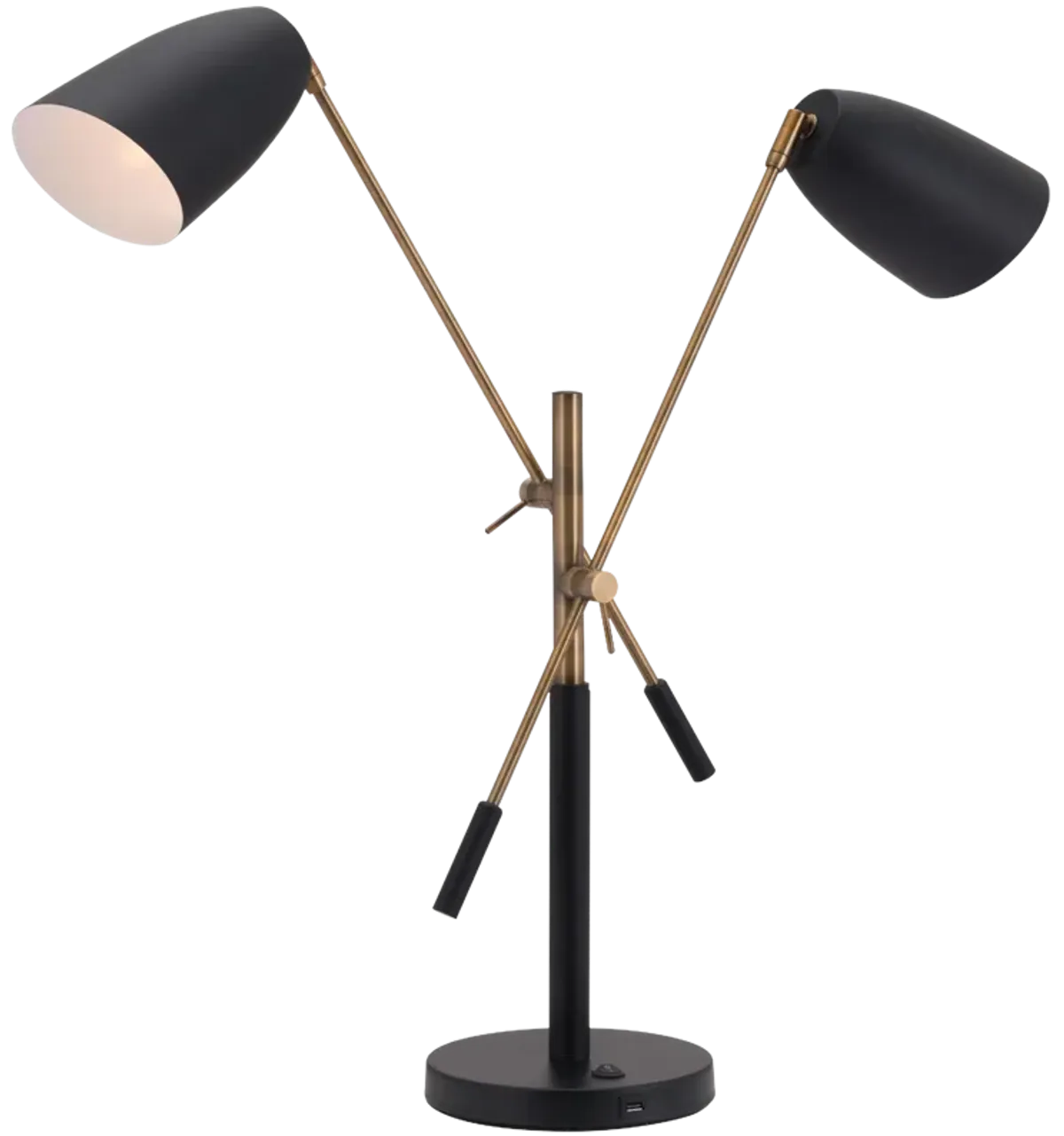 Tanner Table Lamp Black & Brass