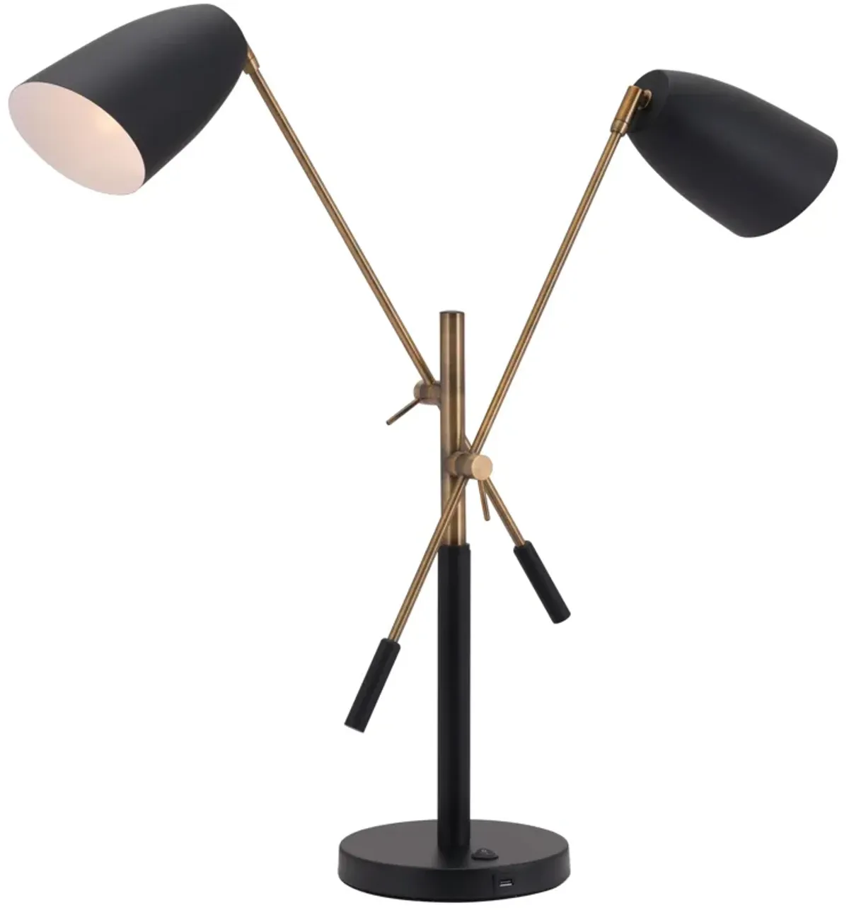 Tanner Table Lamp Black & Brass