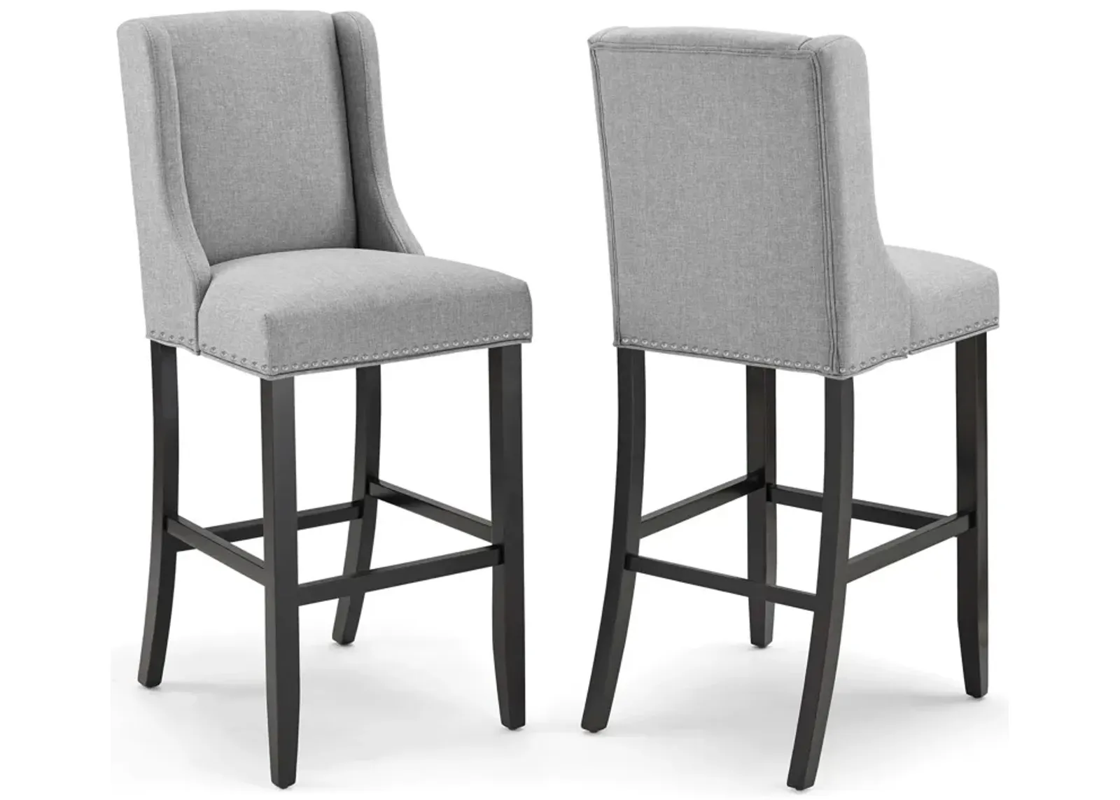 Baron Bar Stool Upholstered Fabric Set of 2