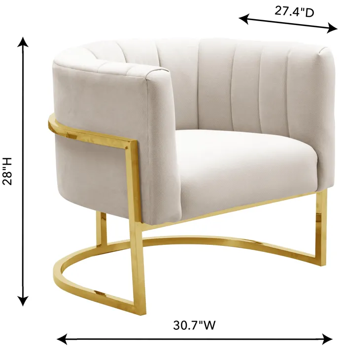 magnolia spotted cream chair with gold