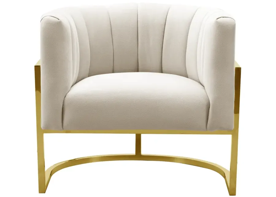 magnolia spotted cream chair with gold