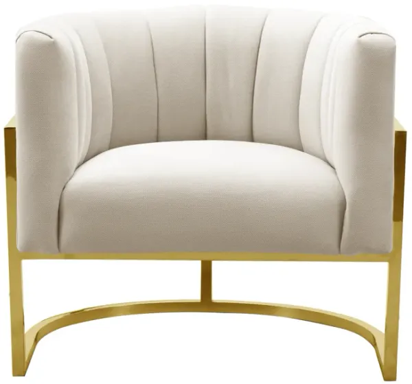 magnolia spotted cream chair with gold