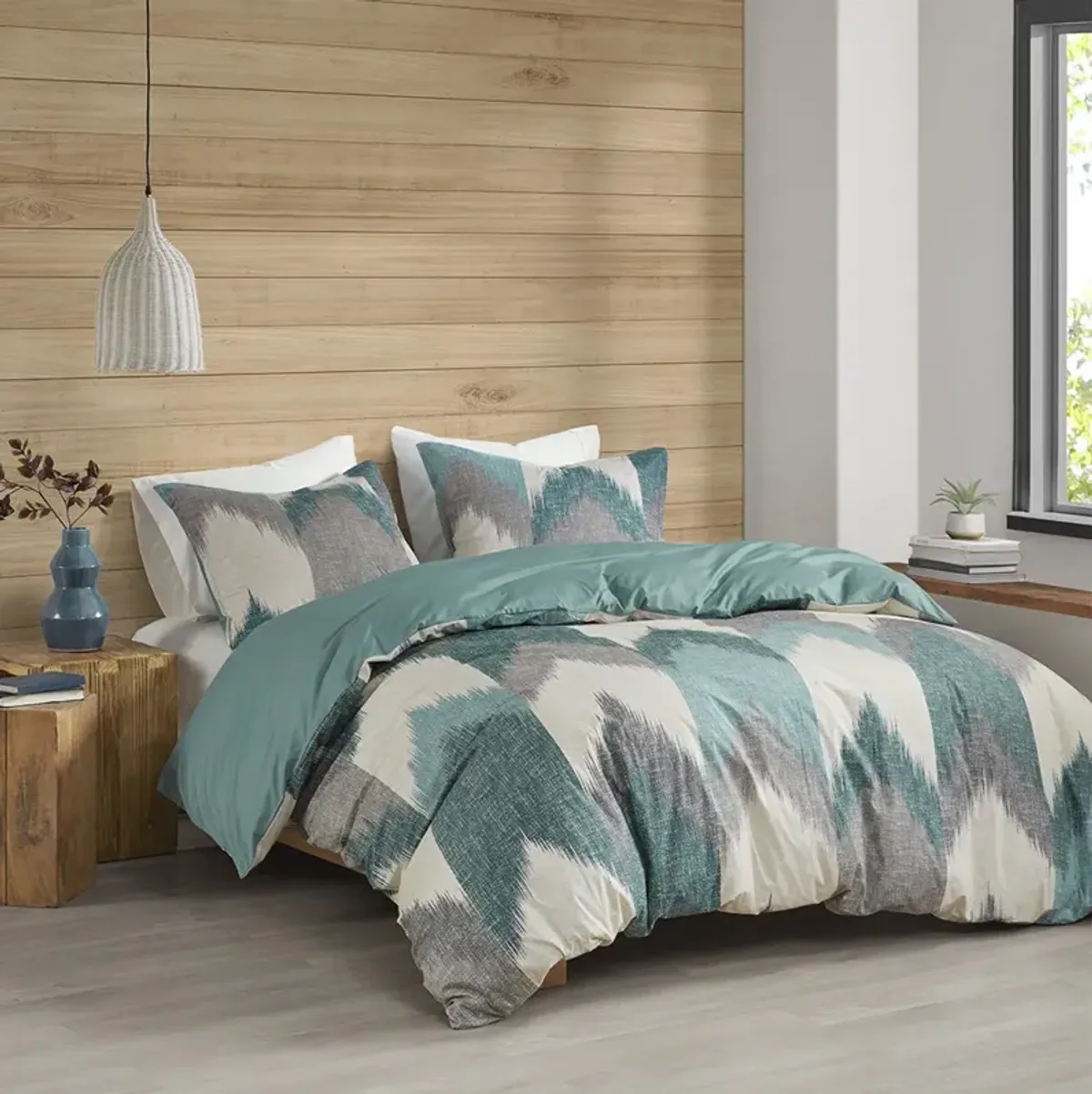 INK+IVY Alpine Aqua 3 Piece Duvet Cover Mini Set