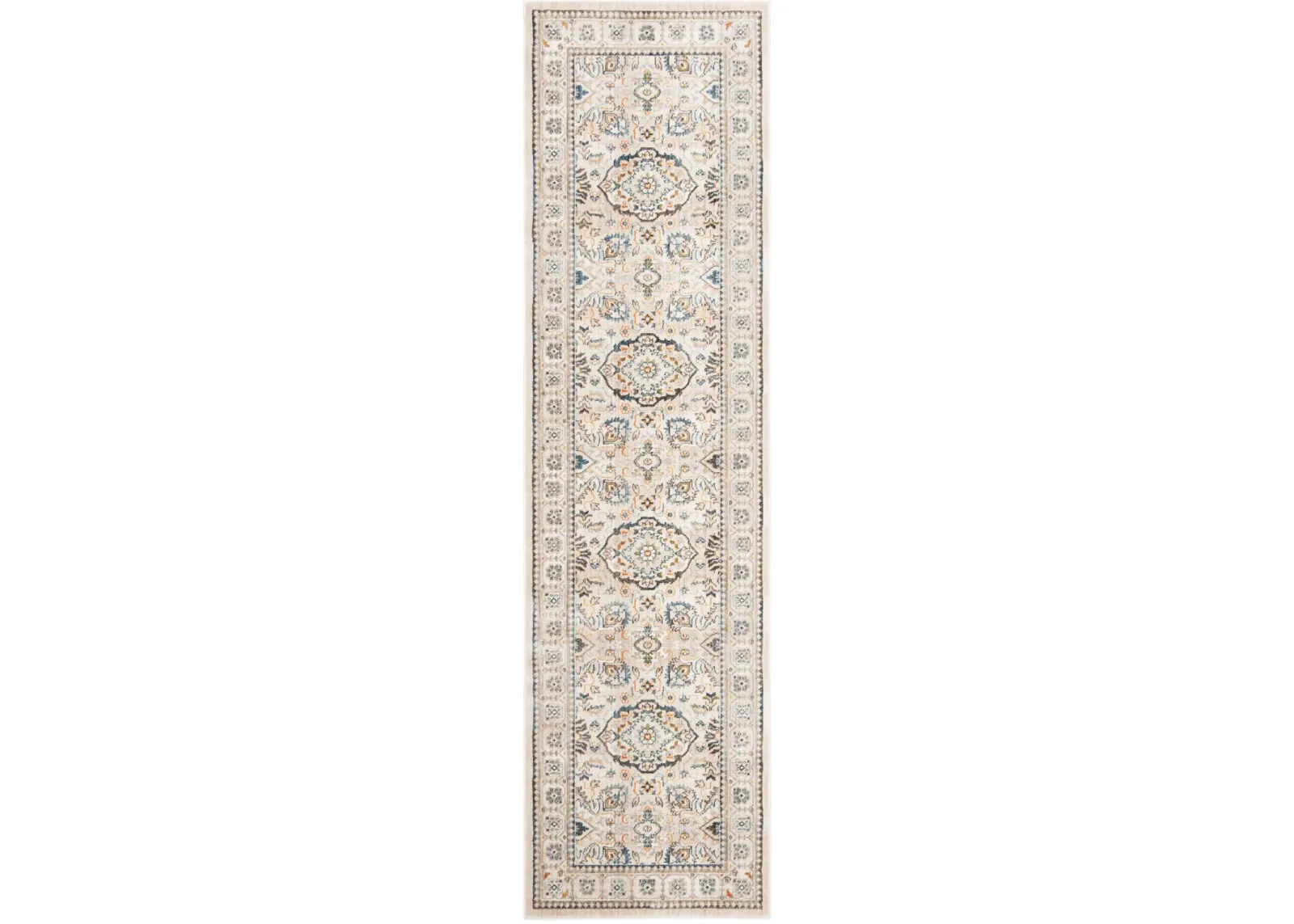 VINTAGE PERSIAN 444 IVORY  2'-2' x 10' Runner Rug