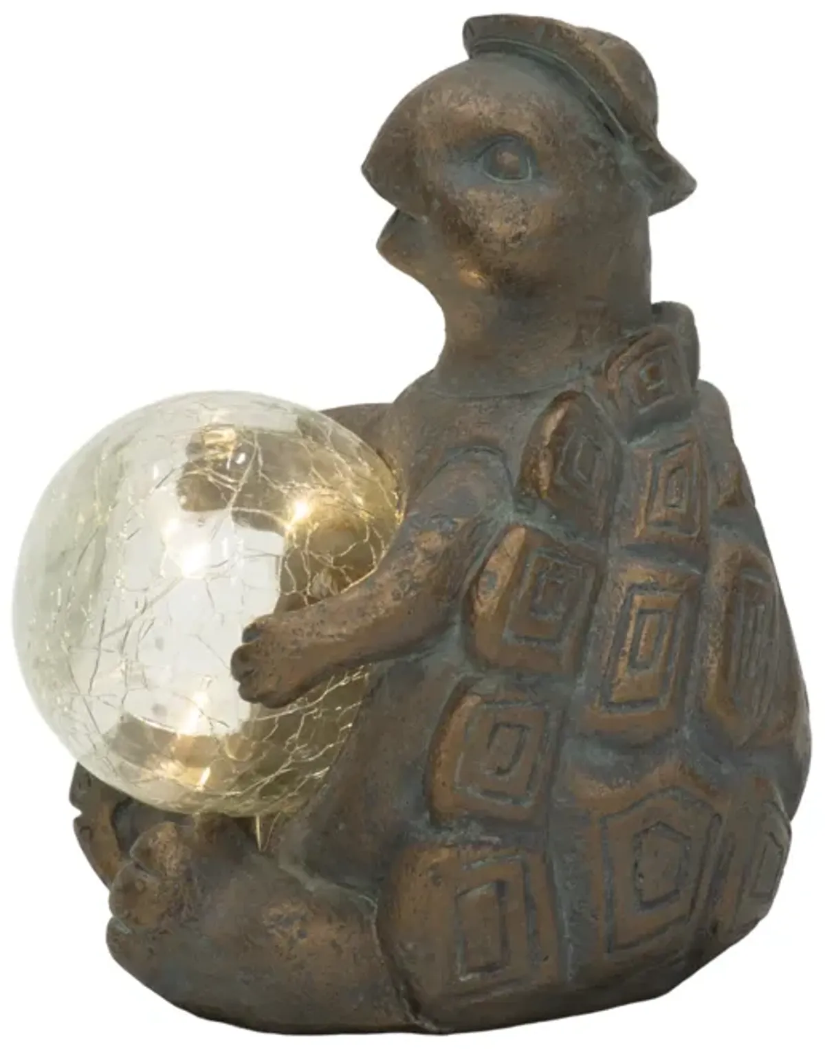 7" Turtle With Solar Orb, Antique Copper