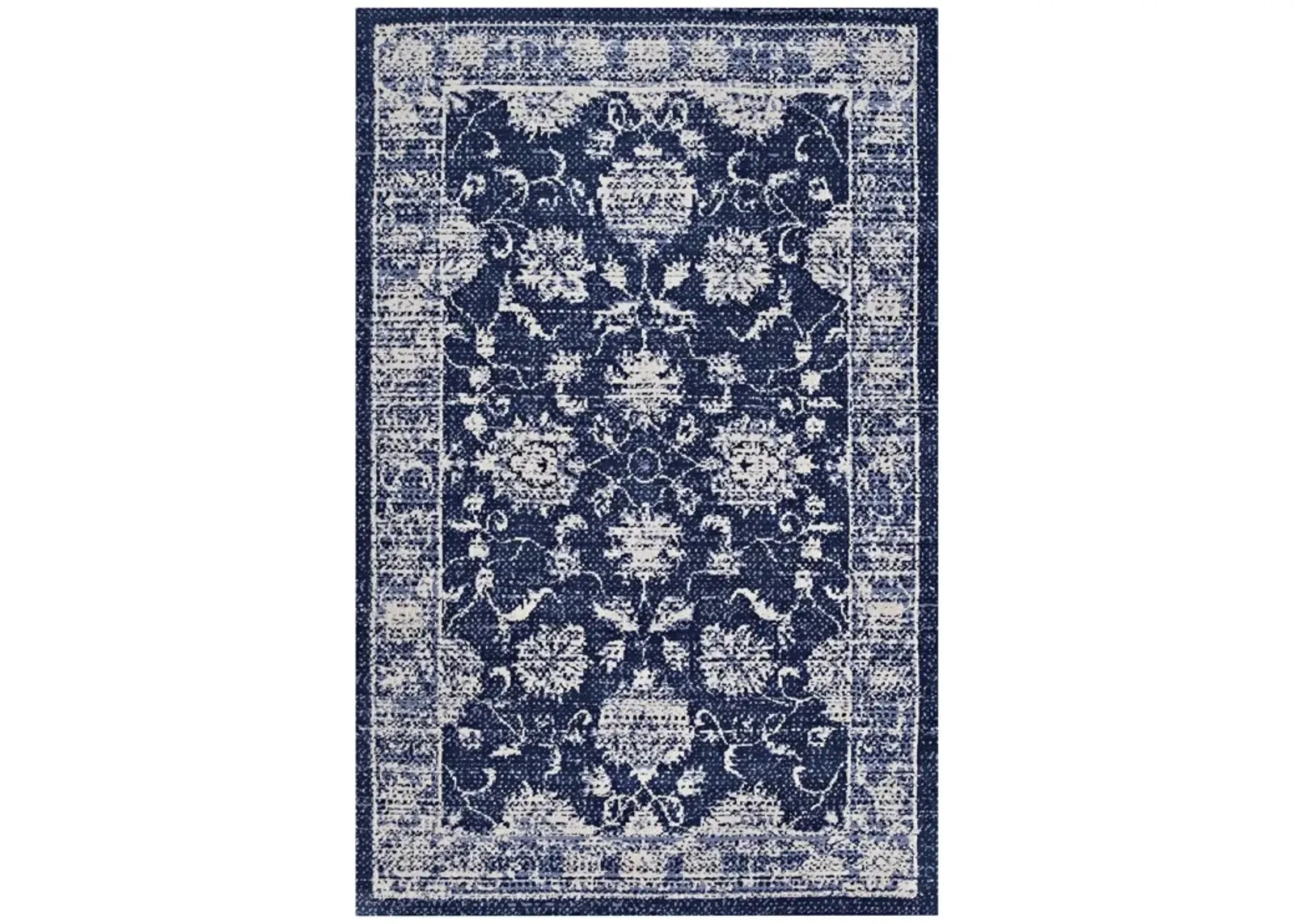 Kazia Distressed Floral Lattice 5x8 Area Rug