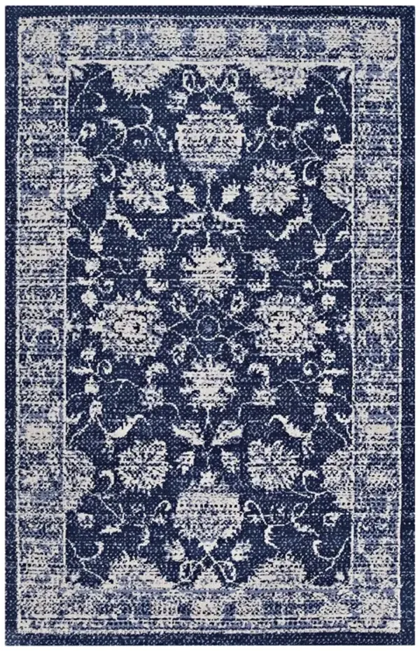 Kazia Distressed Floral Lattice 5x8 Area Rug
