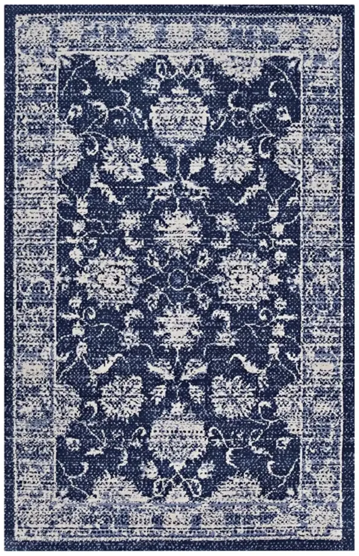 Kazia Distressed Floral Lattice 5x8 Area Rug