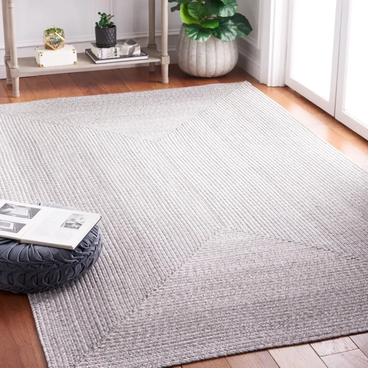 BRAIDED 220 GREY 7' x 7' Square Square Rug