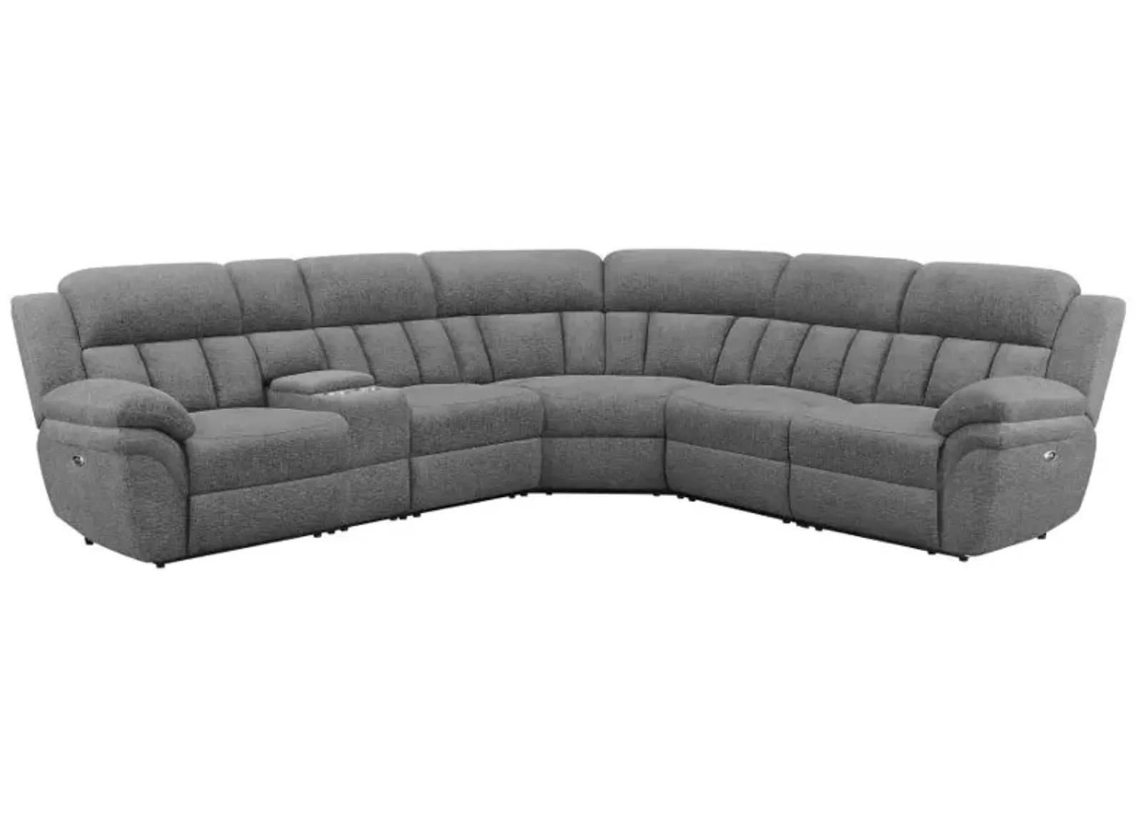 Bahrain 6-piece Upholstered Power Sectional Charcoal