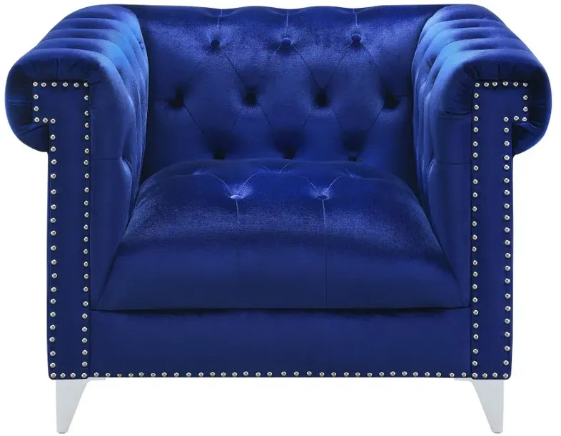 Bleker Tufted Tuxedo Arm Chair Blue