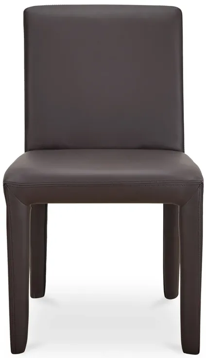 Monte Dining Chair Dark Brown Vegan Leather - Set Of Two