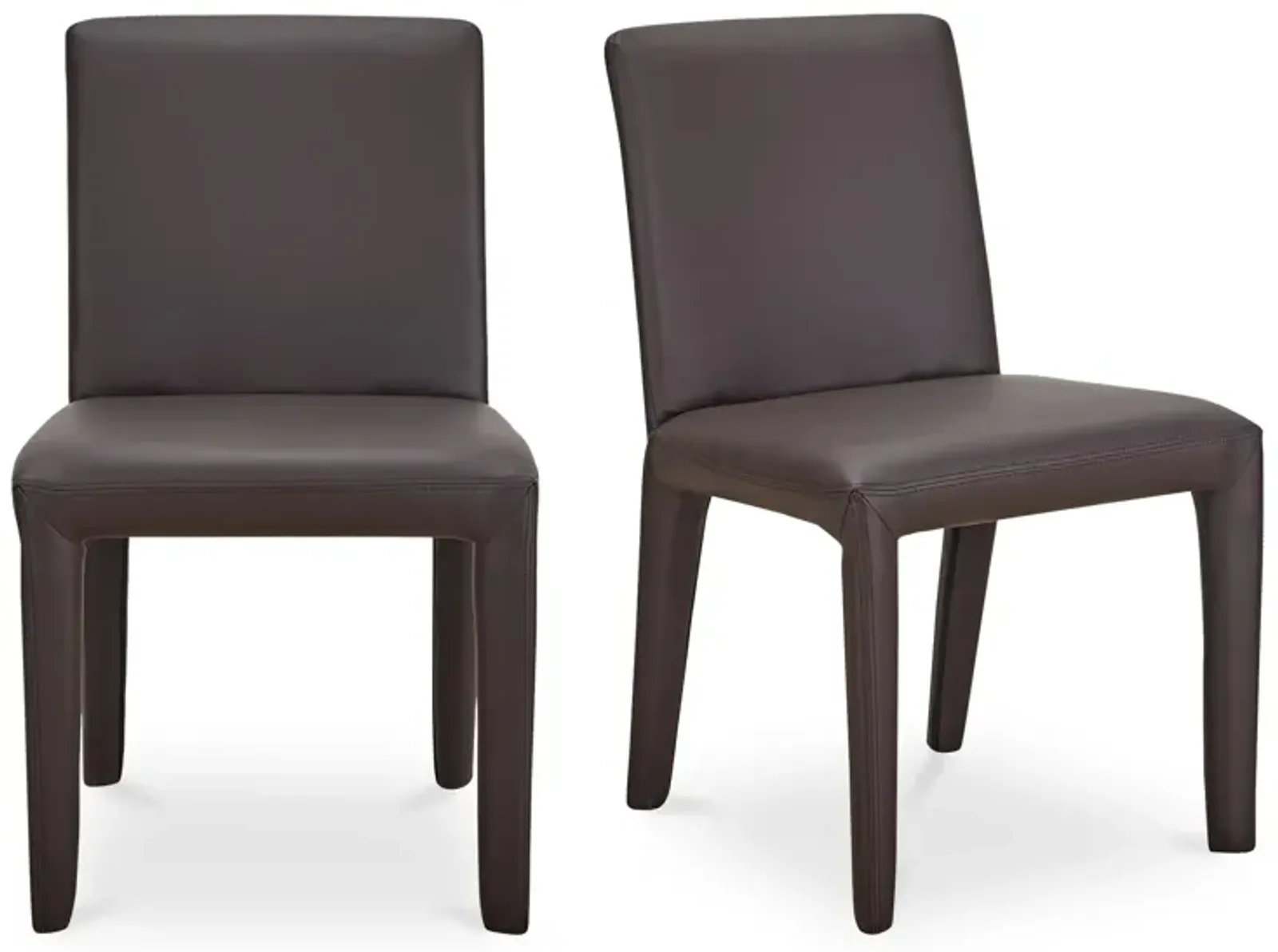 Monte Dining Chair Dark Brown Vegan Leather - Set Of Two