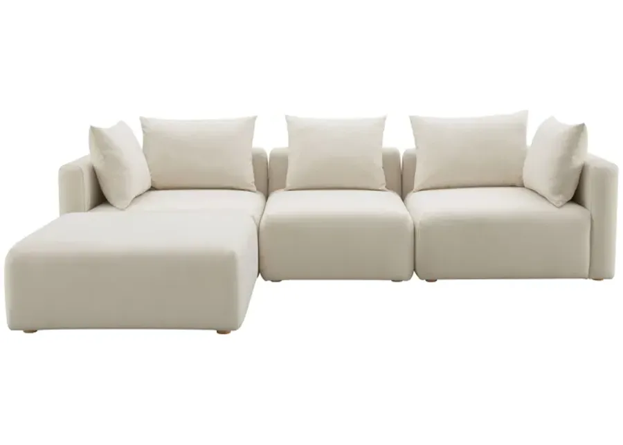 Hangover Cream Linen 4-Piece Modular Sectional